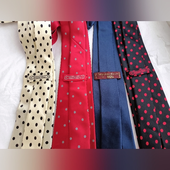 Four vintage Stefano Ricci men's satin silk luxury tie